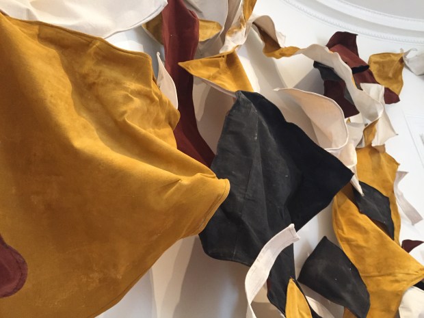 Construction Deconstruction Installation , 2016, Acrylic on shaped canvas and metal wire, National Academy Museum (7)